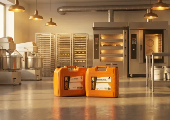 Firefly Gemini Flash Place packaging on the floor of a bakery food factory the factory is clean and styli 187256 1
