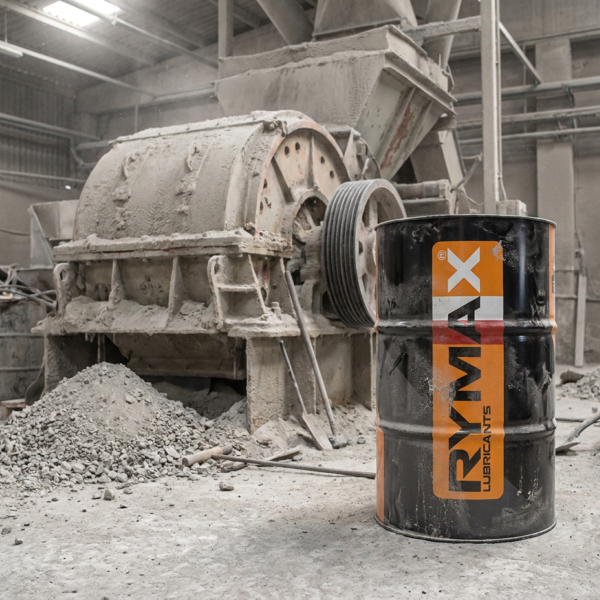 Firefly Gemini Flash put the rymax drum in a setting in a cement factory with a crusher make sure the pro 951919
