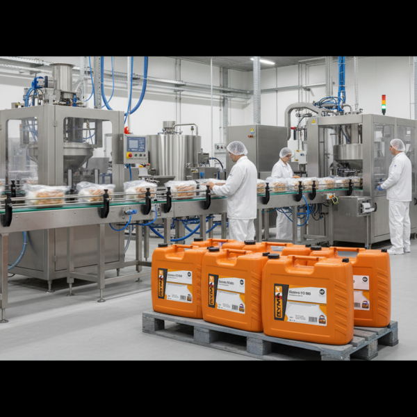 Firefly Gemini Flash place the products in a food processing or food packaging industrial factory environm 997694