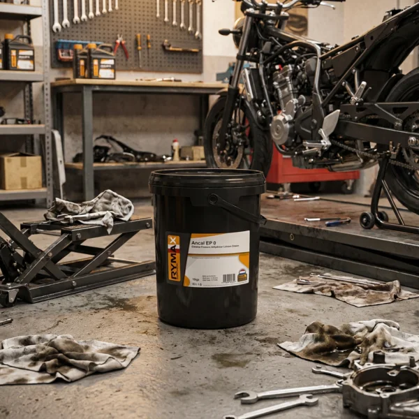 Firefly Gemini Flash put this grease in a motorcycle garage do not add anything else for branding no text 786336